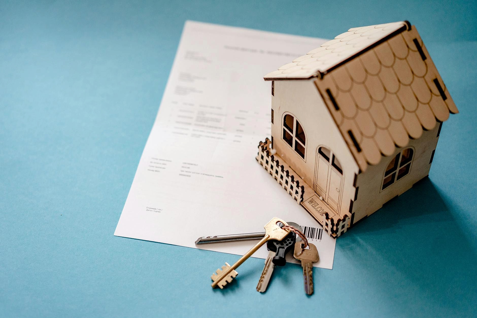 Organized mortgage documents on a desk for homebuyers in Slovakia.